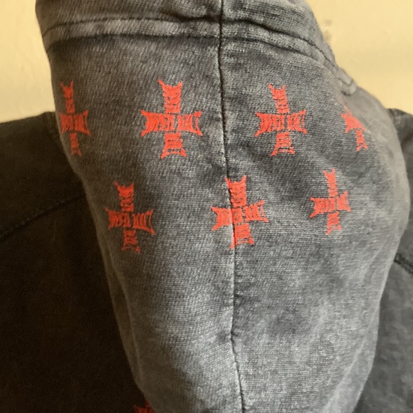 Civil Regime Rebel Youth Eagle Washed Black Hoodie - Picture 4 of 5